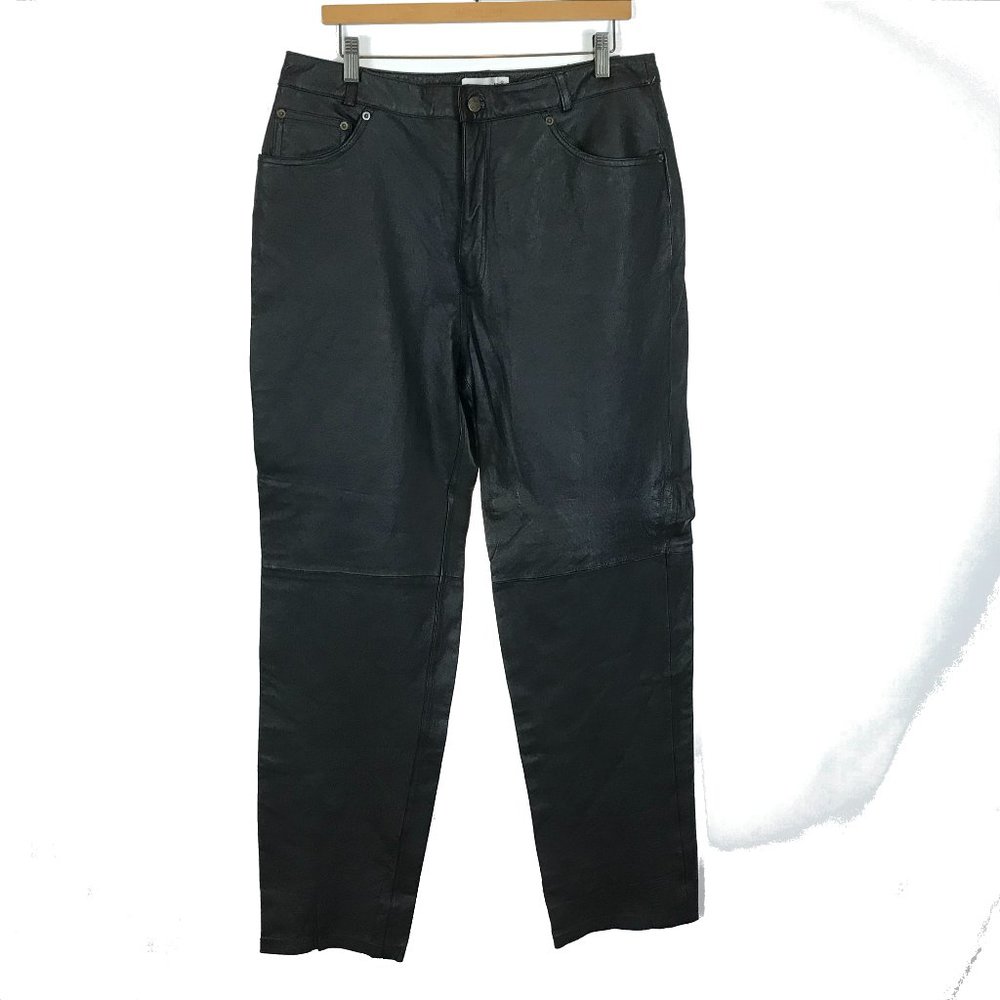 Womens Size 16 Long 16L 16x34 Bagatelle Vintage High Rise Pure Leather Pants